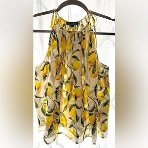 J. Crew Lemon Print Women's Tank Top - Yellow Lemons | Size Small